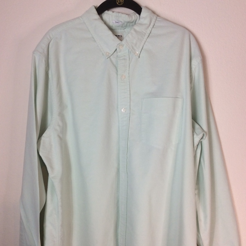 BONOBOS MENS LIGHT-GREEN LONG SLEEVE SHIRT SZ XXL